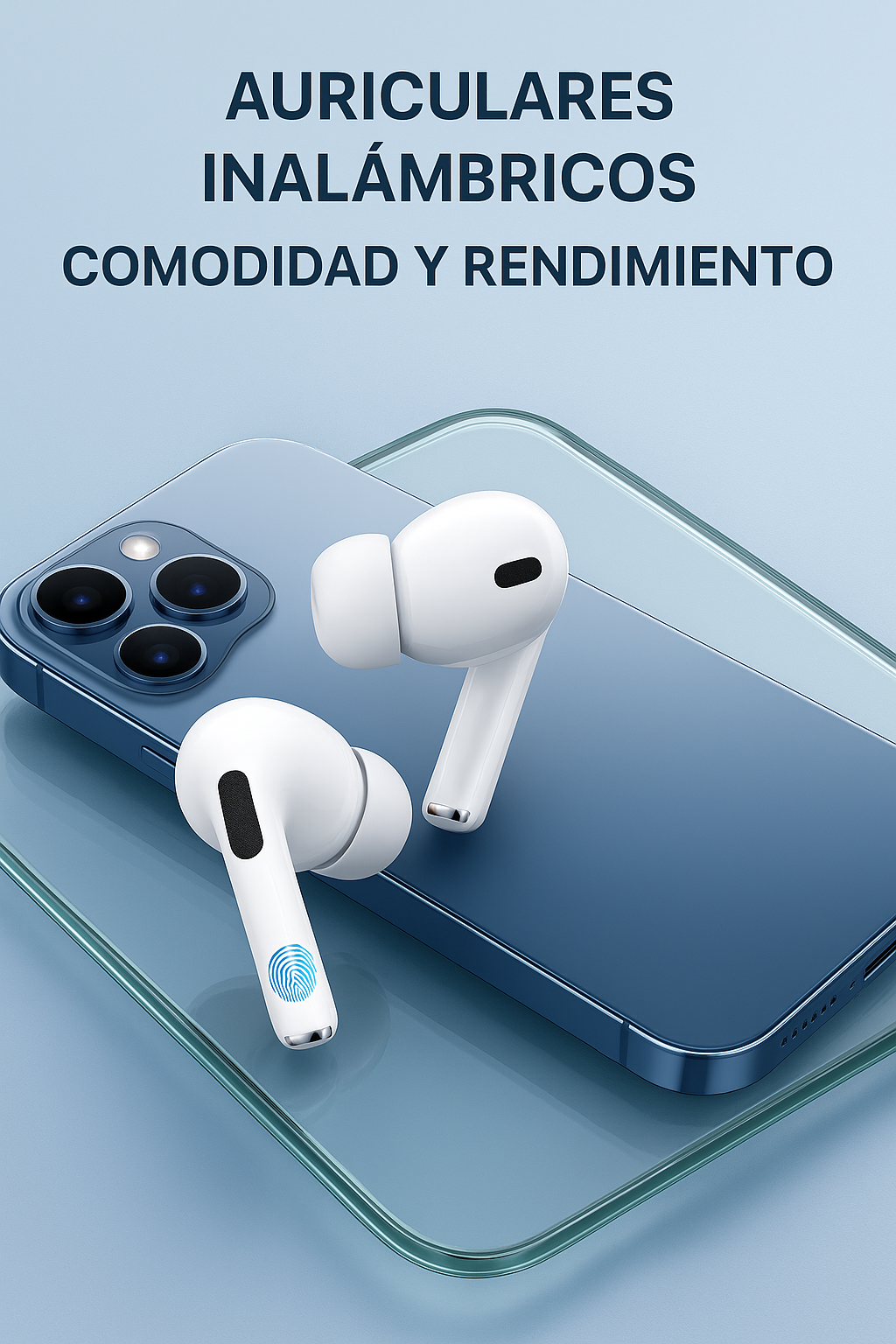 Audífonos inhalambricos con pantalla táctil para iphone y android