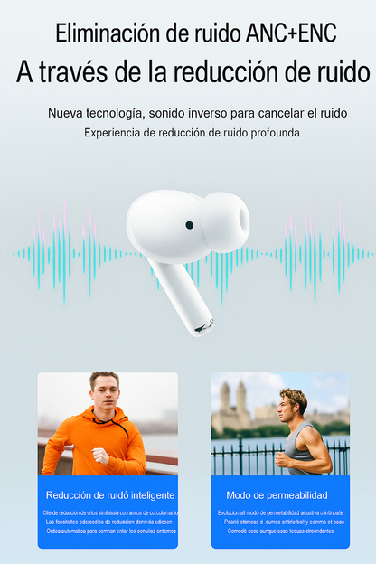 Audífonos inhalambricos con pantalla táctil para iphone y android