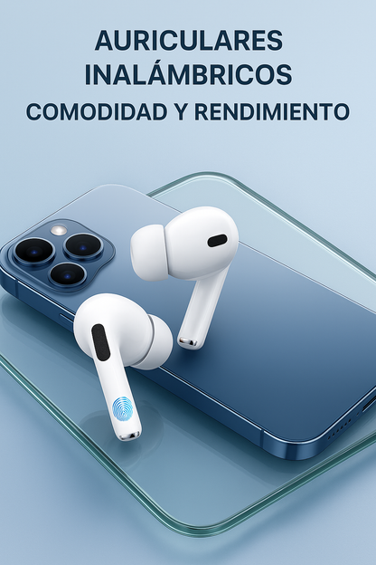 Audífonos inhalambricos con pantalla táctil para iphone y android
